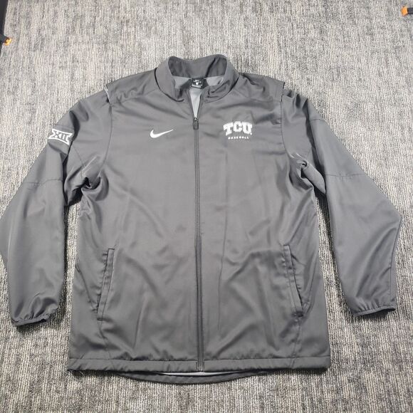 Nike TCU Horned Frogs Full Zip Up Mesh Lined GREY Jacket Adult Size XL - Picture 1 of 16